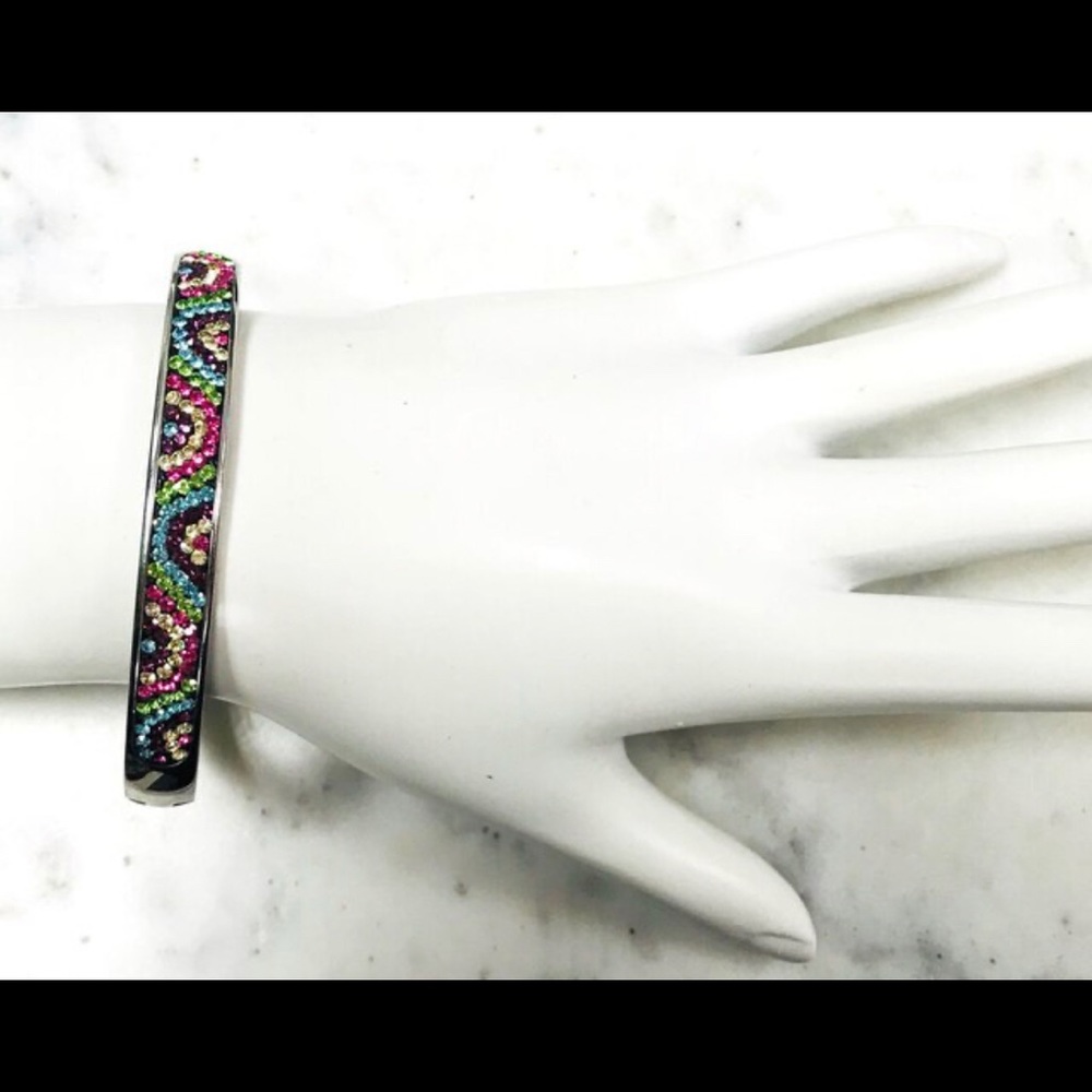 Crystal Wave Stainless Bangle,NWT - Picture 3 of 3